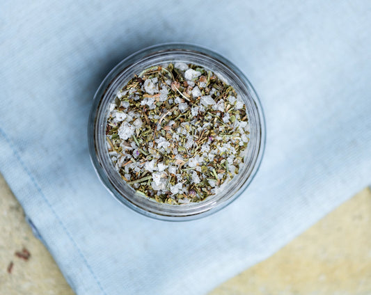 Zöldfűszeres tengeri fűszersó Krétáról, 70 gr, üveg tégelyben