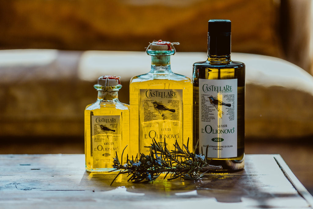 Bio-organikus, prémium extra szűz olívaolaj Toszkánából, 250 ml, 500 ml és 750 ml, elegáns üvegpalackban