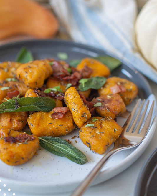 Zsályás, sütőtökös gnocchi